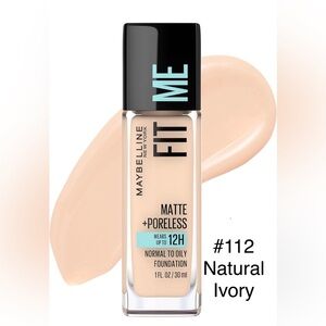 Maybelline Fit Me Matte + Poreless Liquid‎ Oil-Free Foundation Makeup,